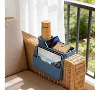 Shein 1 pieza Bandeja multifuncional para reposabrazos de sofá con portavasos, caja de almacenamiento para reposabrazos de sofá antideslizante con ranura pa
