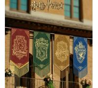 Shein 1 pieza Bandera de Insignia Vintage de Harry Potter, con Insignias de las Cuatro Casas, con Borlas, Decoración para Fiesta de Cumpleaños, Decoración d
