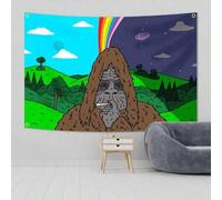 Shein 1 pieza Bandera divertida con gorila fumando de The Big Lez Show, tapiz decorativo para colgar en la pared, decoración de sala de estar, alfombra, fon