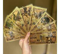 Shein 1 pieza - Banknota conmemorativa de oro de Bandai - Anime, artículo de coleccionista, marcador de libros, boleto de la suerte, accesorio de cosplay, t