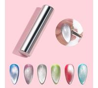Shein 1 pieza Barra magnética mágica de doble cabeza para esmalte de uñas en gel de ojos de gato 3D, versión mejorada, bolígrafo magnético, varita magnética