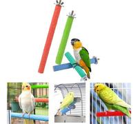 Shein 1 pieza Barras de estación de lijado de color con palos de garras de molienda, juguete percha de jaula para mascotas, accesorio de jaula, amoladora, s