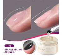 Shein 1 pieza Base de gel de 15g sin necesidad de limpiar, base de gel transparente de gel de empapa que cura con LED de acabado brillante de larga duración