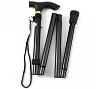 Shein 1 pieza Bastón de andar ajustable de aluminio - Bastón de viaje plegable y ligero con mango ergonómico y punta de goma antideslizante, se pliega para