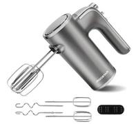 Shein 1 pieza Batidora de mano eléctrica de 400W, 5 velocidades con función turbo, operación con un solo toque, 4 accesorios batidores, apta para batir crem