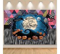 Shein 1 Pieza "Bienvenido a las Pequeñas Pesadillas" Fondo temático de Halloween, perfecto para decoraciones de Halloween, decoración del hogar para fies