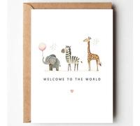 Shein 1 pieza Bienvenido al mundo de los nuevos padres - Diseño adorable de acuarela con animales como elefante, cebra y jirafa - Divertido regalo para la d