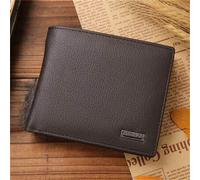 Shein 1 pieza Billetera corta para hombre, billetera de cuero PU de alta calidad, billetera corta casual para hombre, monedero con estampado de lichis (esti