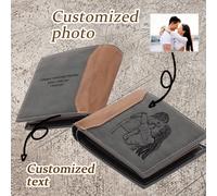 Shein 1 pieza Billetera personalizada con foto, billetera, regalo del Día del Padre, regalo para el novio, regalo personalizado, regalo para el novio, bille