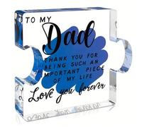 Shein 1 pieza Bloque de rompecabezas de acrílico - Regalo único para papá, ya sea para su cumpleaños o el Día del Padre, de parte de una hija o un hijo, dec