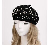 Shein 1 pieza Boina de perla cálida, Gorra clásica octogonal de calabaza