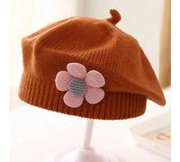 Shein 1 pieza Boina para bebé de 0 a 3 años, sombrero tejido lindo para niños y niñas, sombrero de unicolor con estampado floral de moda para primavera e in