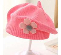 Shein 1 pieza Boina para bebé de 0 a 3 años, sombrero tejido lindo para niños y niñas, sombrero de unicolor con estampado floral de moda para primavera e in