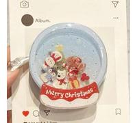 Shein 1 pieza Bola de cristal con árbol de Navidad estilo INS, soporte plegable y portátil de acrílico y resina para teléfono con cojín de aire, para otoño/