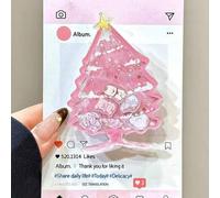 Shein 1 pieza Bola de cristal con árbol de Navidad INS, soporte de teléfono plegable portátil de resina acrílica con cojín de aire para escritorio, para oto