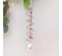 Shein 1 pieza Bola de mirada fija 3D con cola espiral y soporte estable, decoración colgante que crea arcoíris, atrapasol, carillón de viento y adorno colga