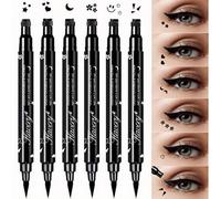 Shein 1 pieza Bolígrafo delineador de ojos de doble punta negro, antivértigo y fácil de aplicar, de uso grueso y delgado, ideal para la temporada escolar, r