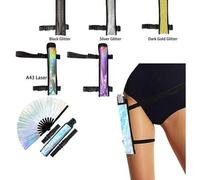 Shein 1 PIEZA Bolsa con ventilador portátil holográfico con correa ajustable, nueva bolsa para ventilador de Kung Fu Tai Chi, bolsa de almacenamiento del ve