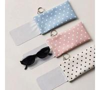 Shein 1 pieza Bolsa de almacenamiento de gafas de moda con lunares, estuche de gafas de cuero PU con cierre automático, caja de gafas portátil, bolsa protec