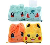 Shein 1 pieza Bolsa de almacenamiento de Pokémon, Bolsa con cordón de peluche lindo de Pikachu, Bolsa de almacenamiento y billetera multiusos