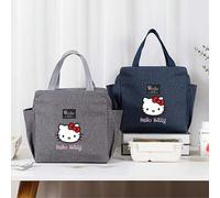 Shein 1 PIEZA Bolsa de almuerzo aislada de gran capacidad de tela Oxford de Sanrio Hello Kitty con asas - Perfecta para oficina, escuela y picnic, sin conta