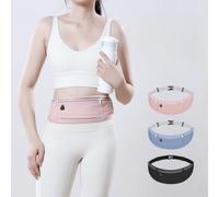 Shein 1 pieza Bolsa de cinturón de malla invisible para correr, de tela de punto elástica y transpirable, con diseño de múltiples bolsillos, correa de hombr