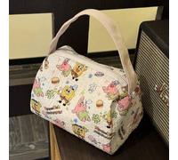 Shein 1 pieza Bolsa de cosméticos con tema de Bob Esponja - Un lindo estuche de almacenamiento de dibujos animados, una práctica bolsa de maquillaje y artíc