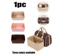 Shein 1 PIEZA Bolsa de cosméticos multifuncional de gran capacidad con estructura interna expandible, de fieltro con interior, bolsa de aseo, bolsa organiza