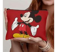 Shein 1 Pieza Bolsa de maquillaje de Mickey Mouse - Bolsa de maquillaje de poliéster de moda para mujeres, bolsa de almacenamiento con cremallera ligera, di