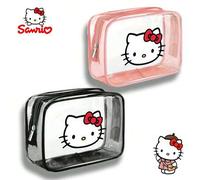 Shein 1 pieza Bolsa de maquillaje de Sanrio Hello Kitty de PVC, bolsa de aseo de viaje linda, regalo perfecto para Halloween y Navidad, bolsa de maquillaje,