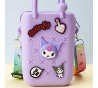 Shein 1 pieza Bolsa de playa con cremallera mini Sanrio HelloKitty Kuromi, bolsa de almacenamiento de playa con asa, bolsa con agujeros de dibujos animados