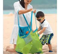 Shein 1 pieza Bolsa de playa ligera y plegable de gran capacidad, Bolsa de almacenamiento de juguetes de playa de malla, Bolsa de herramientas deportivas, E