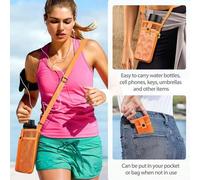 Shein 1 pieza Bolsa de red para botella de agua deportiva, con soporte para teléfono móvil y correa ajustable para el hombro, soporte portátil para botella