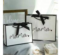 Shein 1 pieza Bolsa de regalo "Mamá", bolsa de fiesta de cumpleaños elegante con broche en forma de T, bolsa de compras plegable y ligera, adecuada para mam