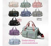 Shein 1 pieza Bolsa de viaje multifuncional personalizable para mujeres, bolsa de gimnasio con separación húmeda y seca, funda convertible para trolley, bol