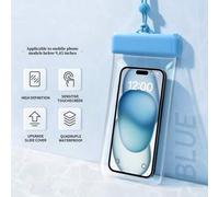 Shein 1 pieza Bolsa impermeable para teléfono, Funda de teléfono impermeable IPX8, con cordón - Esencial para buceo, natación, playa, compatible con iPhone,