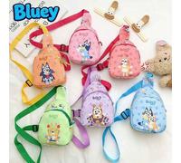 Shein 1 pieza Bolso bandolera de dibujos animados Bluey, Lindo bolso de pecho de la familia Bluey, Bolso bandolera de dibujos animados ligero, Regalo de Hal