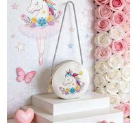 Shein 1 pieza Bolso bandolera pequeño de niña con cierre de cremallera, con diseños de flor, unicornio o sirena de dibujos animados en PU, lindo para uso di