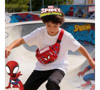 Shein 1 pieza Bolso bandolera tipo riñonera con estampado oficial de Spider-Man de Marvel, bolso cruzado casual para niños, bolso ligero con correa ajustabl
