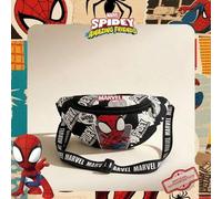 Shein 1 pieza Bolso bandolera tipo riñonera con estampado oficial de Spider-Man de Marvel, bolso cruzado casual para niños, bolso ligero ajustable para el p