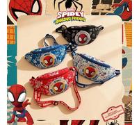 Shein 1 pieza Bolso bandolera tipo riñonera con estampado oficial de Spider-Man de Marvel, bolso cruzado casual para niños, bolso ligero ajustable para el p