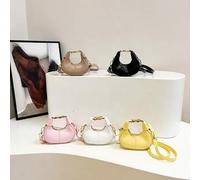 Shein 1 pieza Bolso de crescent para audífonos de nicho de alta gama con cremallera de PU, monedero simple y de moda, estilo coreano, correas para el hombro
