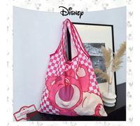Shein 1 Pieza Bolso de hombro con patrón de Stitch de Disney con licencia oficial, de gran capacidad y ligero, bolsa de compras con cordón estampado de Stit