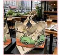 Shein 1 pieza Bolso de hombro de Snoopy, bolso grande de moda de anime de dibujos animados multifuncional, perfecto para compras, campus, viajes, almacenami