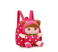 Shein 1 pieza Bolso de hombro de verano lindo, cartera divertida con muñeca con forma de dibujo animado Kawaii, mochila cruzada para niños y niñas