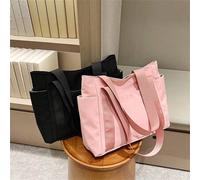 Shein 1 pieza Bolso de hombro informal para hombres y mujeres, bolso de tela grande de gran capacidad, mochila para estudiantes, bolso de hombro de unicolor