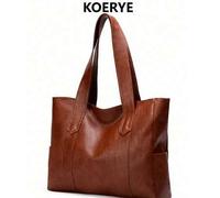 Shein 1 pieza Bolso de mano de unicolor de PU de alta calidad y de moda, adecuado para ir al trabajo, para el transporte o para uso diario, se puede llevar