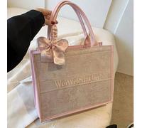 Shein 1 pieza Bolso de mano tipo tote de PU con patrón bordado de moda, de nicho de alta gama, para ir al trabajo, viajar, uso diario, vuelta al cole para e