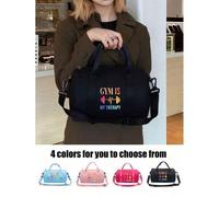 Shein 1 pieza Bolso de mensajero con estampado de degradado de mancuerna "El gimnasio es mi terapia" - Bolso cruzado ajustable con asa superior, bolso de ma