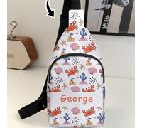 Shein 1 pieza Bolso de pecho/Bolso de mensajero personalizado con diseño de cangrejo de dibujos animados, personalizado según tu diseño único, adecuado para